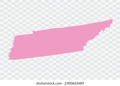 TENNESSEE Mapa color rosa Archivos de calidad de fondo png