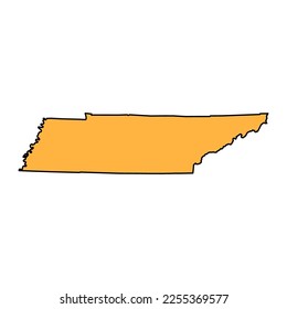 Tennessee map shape, united states of america. Flat concept icon symbol vector illustration .