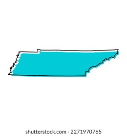 Tennessee map shape, united states of america. Flat concept icon symbol vector illustration .