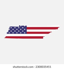 Forma de mapa de Tennessee, estados unidos de américa. Icono de concepto plano, ilustración vectorial.