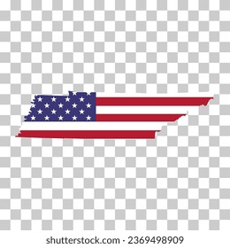 Forma de mapa de Tennessee, estados unidos de américa. Icono de concepto plano, ilustración vectorial.