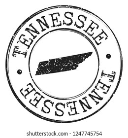 Tennessee Map Silhouette Postal Passport. Stamp Round Vector Icon Seal Badge Illustration.