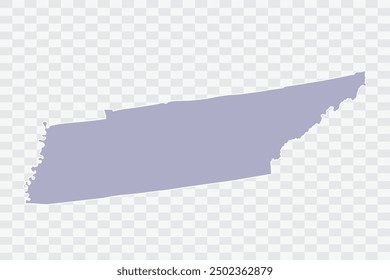 TENNESSEE Map silver Color on White Background quality files Png