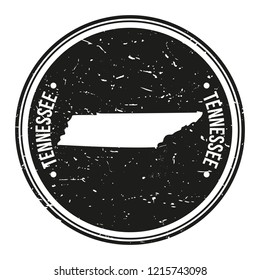 Tennessee Map Symbol Round Design Stamp Travel and Business