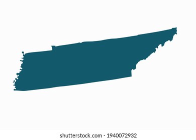 TENNESSEE map vector. blue color on white background.