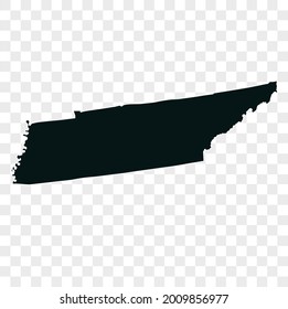 TENNESSEE map vector. dark color. isolated on transparent background.