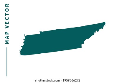 TENNESSEE map vector. green color on white background.