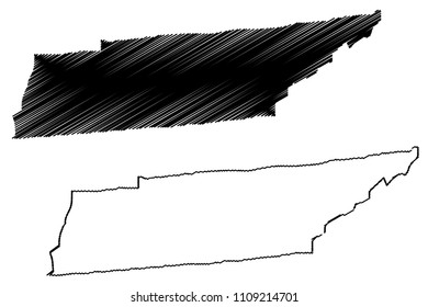 Tennessee map vector illustration, scribble sketch Tennessee map