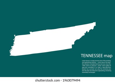 TENNESSEE map vector, isolated on Green  background