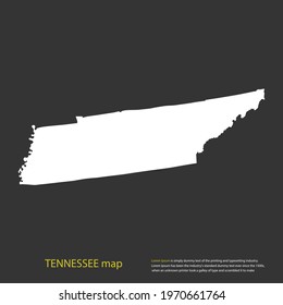 TENNESSEE map white color High Detailed on dark background. Abstract design vector illustration eps 10