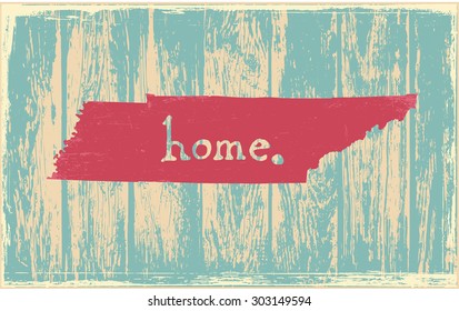 Tennessee nostalgic rustic vintage state vector sign