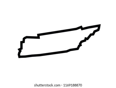 Tennessee outline map state shape united states