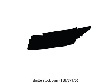 Tennessee outline map state shape u.s. borders