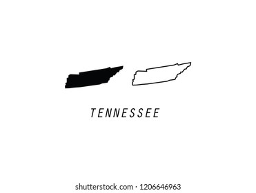 Tennessee outline map state shape USA America borders