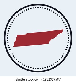 Tennessee round stamp. Round logo with us state map and title. Stylish minimal Tennessee badge with map. Vector illustration.