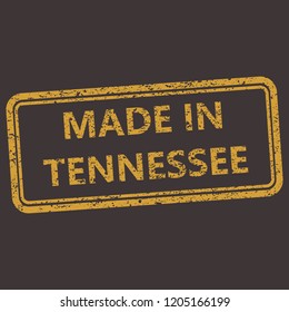 Tennessee rubber stamp with grunge old distressed aged texture. Orange seal of  production location