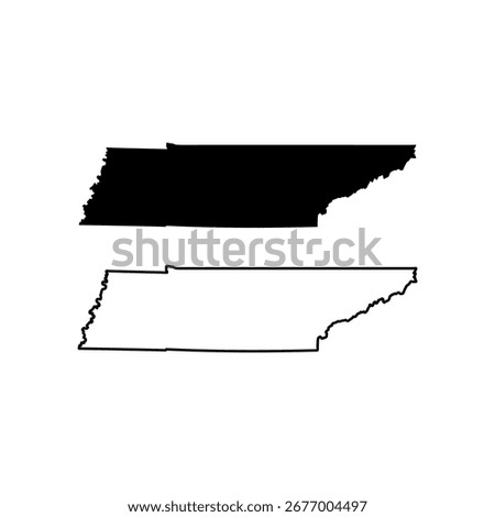 Tennessee silhouette vector flat illustration design. Tennessee state map. Tennessee state outline.