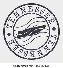 Tennessee Stamp Postal. Map Silhouette Seal. Passport Round Design. Vector Icon. Design Retro Travel.