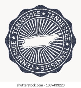 Tennessee stamp. Travel rubber stamp with the name and map of us state, vector illustration. Can be used as insignia, logotype, label, sticker or badge of the Tennessee.