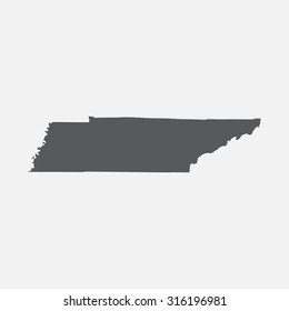 Tennessee state border map.
