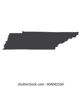 Tennessee state map in black on a white background. Vector illustration