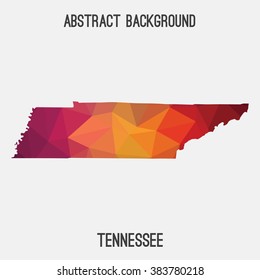 Tennessee state map in geometric polygonal style.Abstract tessellation,modern design background. Vector illustration EPS8