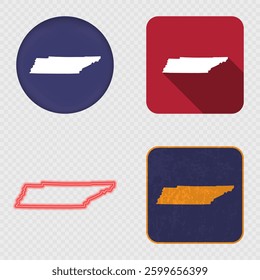 Tennessee State Map Icons Collection
