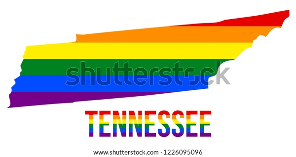 Tennessee State Map Lgbt Rainbow Flag Stock Vector Royalty Free