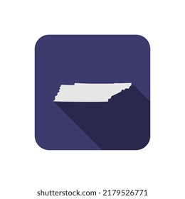 Tennessee state map square with long shadow