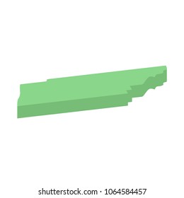 Tennessee state USA isometric map