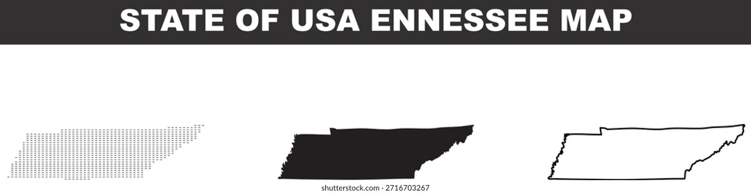 Mapa de Estados Unidos en diferentes estilos aislados sobre fondo blanco