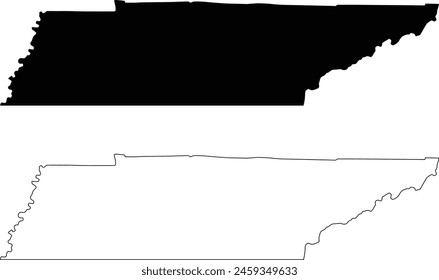 Tennessee state vector outline contour silhouette 