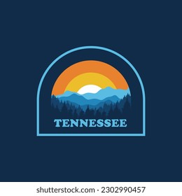 Tennessee sun vintage logo vector concept, icon, element, and template for company. Travel, explore, adventure logo.