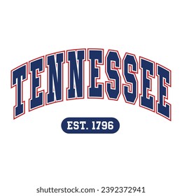 Tennessee typography design vector, usa state shirt design vector. Jersey design vector, T-shirt design for usa 