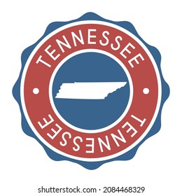 Tennessee, USA Badge Map Vector Seal Vector Sign. National Symbol Country Stamp Design Icon Label. 