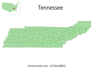 Tennessee USA map state icon