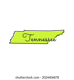 Tennessee - USA map vector stock illustration design template.