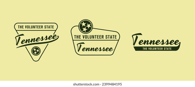 Tennessee - The Volunteer State. Tennessee state logo, label, poster. Vintage poster. Print for T-shirt, typography. Vector illustration