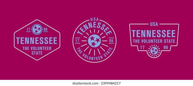 Tennessee - The Volunteer State. Tennessee state logo, label, poster. Vintage poster. Print for T-shirt, typography. Vector illustration