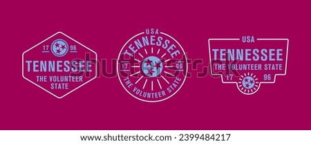 Tennessee - The Volunteer State. Tennessee state logo, label, poster. Vintage poster. Print for T-shirt, typography. Vector illustration