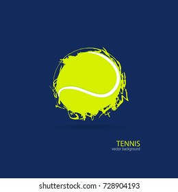 Tennis, abstract ball, design, element for a sports banner, poster. Design print for T-shirts. 