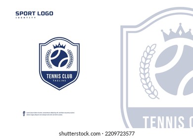 Tennis academy club logo, Tennis tournament emblems template. Sport team badge vector design