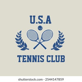 tennis active sport club team college old school sty for t shirt and fashion etc. sweatshirt