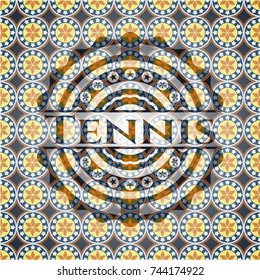 Tennis arabesque emblem background. arabic decoration.
