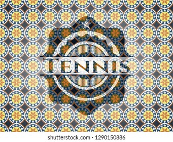 Tennis arabesque style badge. arabic decoration.
