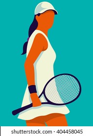 Tennis. Art Poster. Vector Illustration.