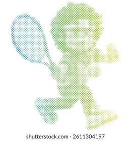 Tennis Athlete player beating the ball at the game with a racket
