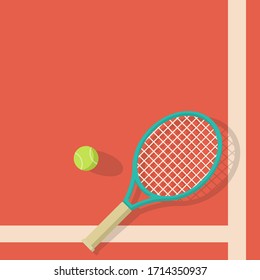 tennis background ball and racket vector image.