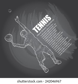 Tennis background Design. Hand drawn.