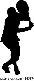 Tennis backhand - illustration/original vector file